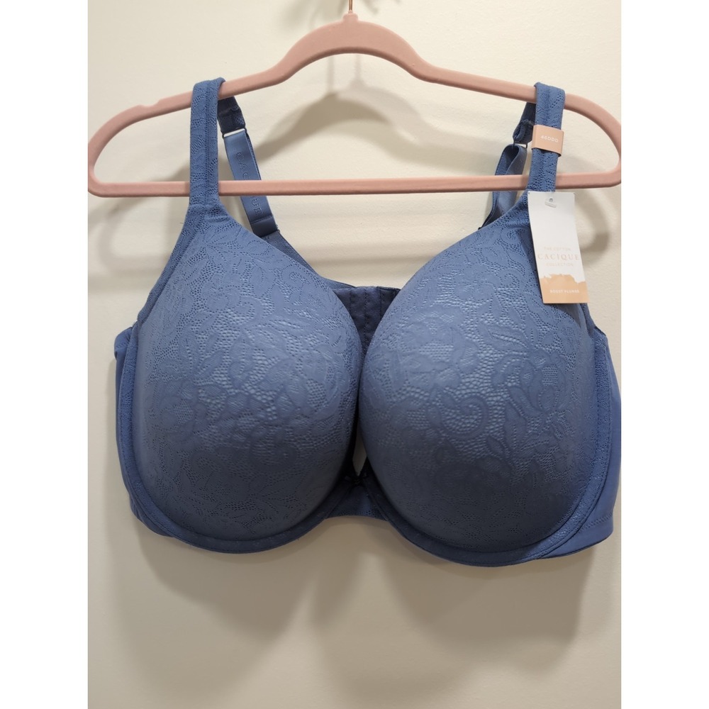NEW‎ Cacique Boost Plunge Underwire Bra 46DDD PURPLE